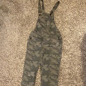Army green jean jumpsuit